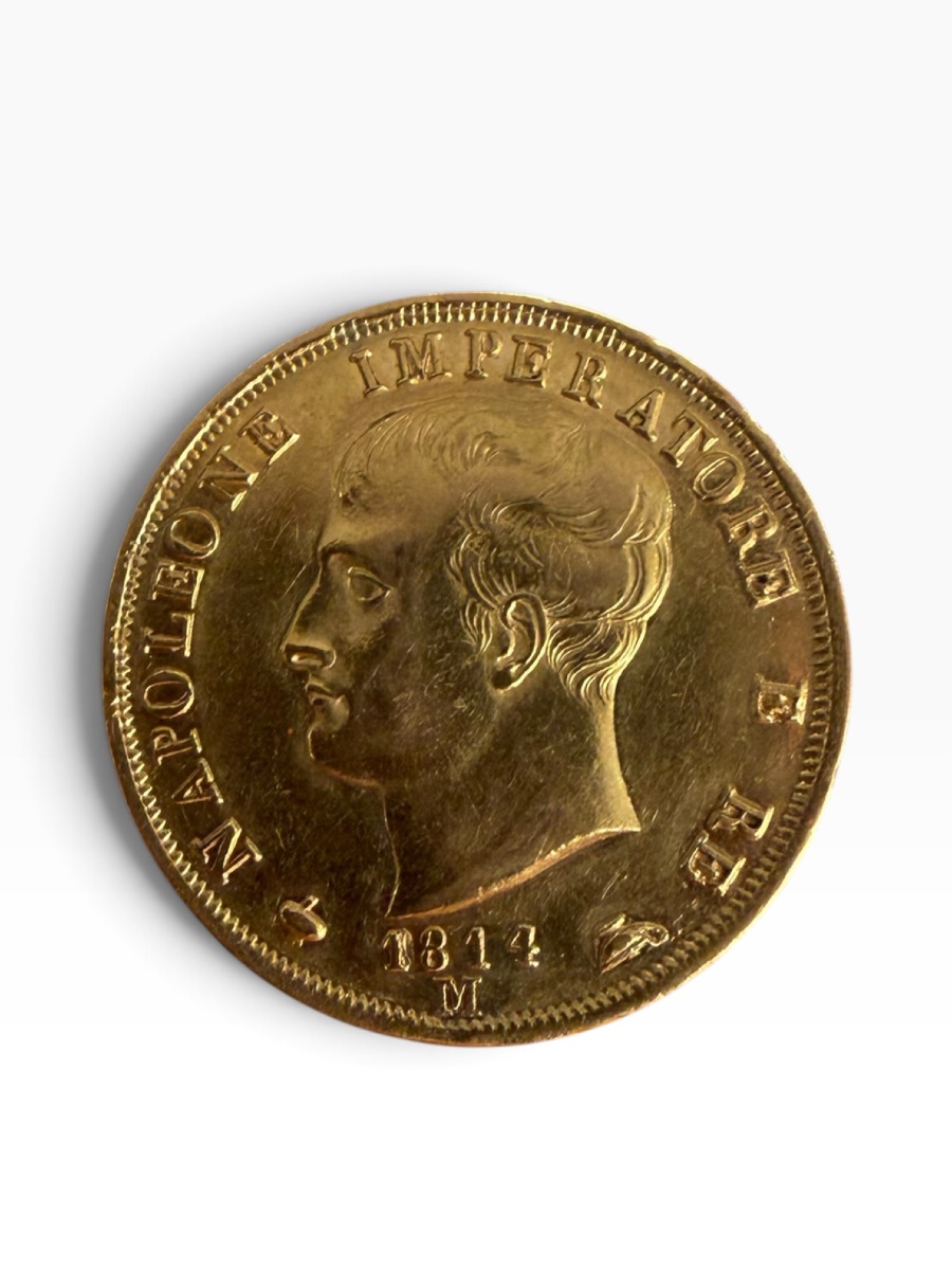 Pièce or Napoléon Bonaparte 40 lires 1814  -photo-2