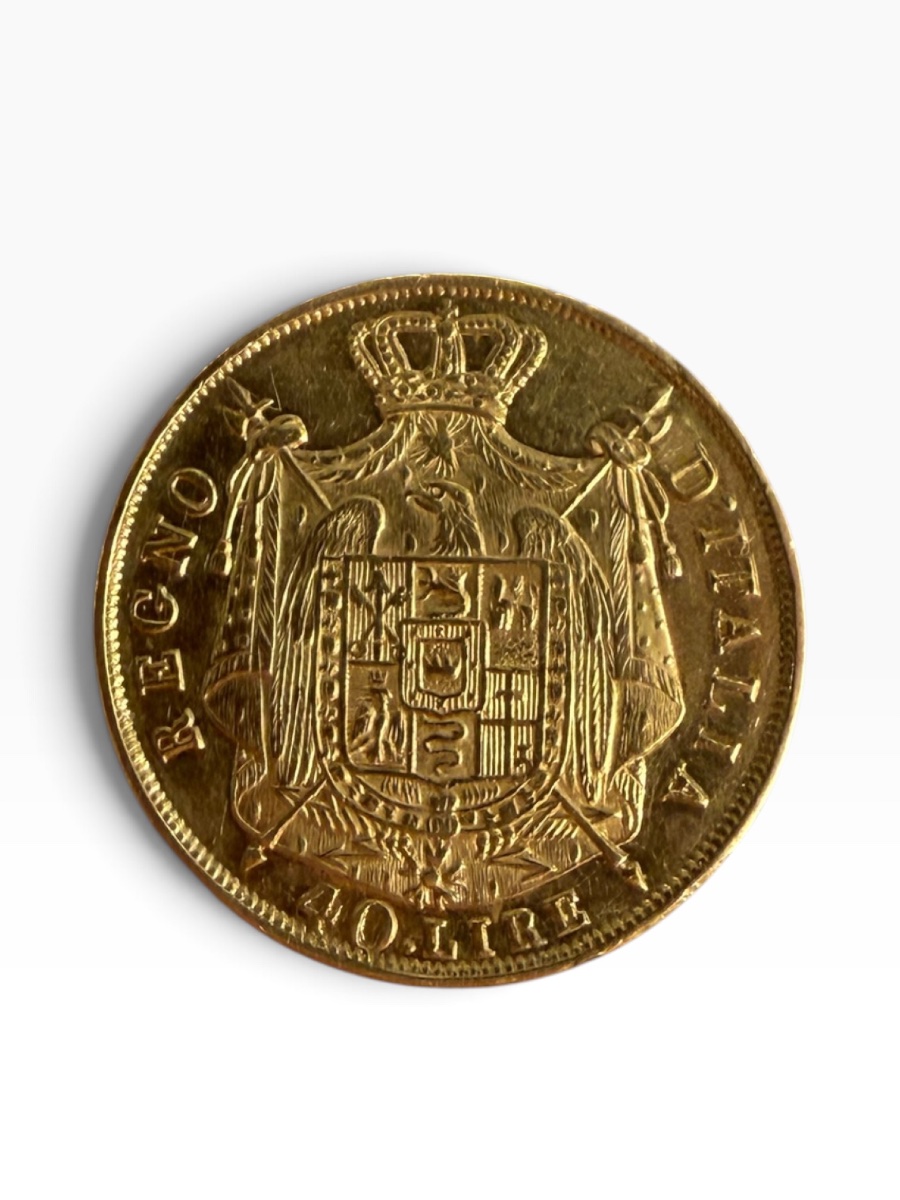 Pièce or Napoléon Bonaparte 40 lires 1814  -photo-3