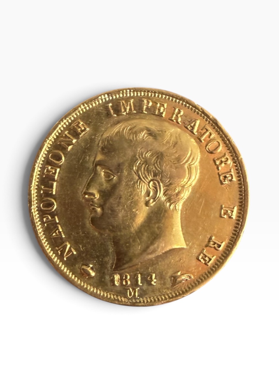 Pièce or Napoléon Bonaparte 40 lires 1814  -photo-6