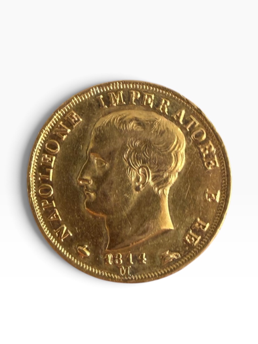 Pièce or Napoléon Bonaparte 40 lires 1814  