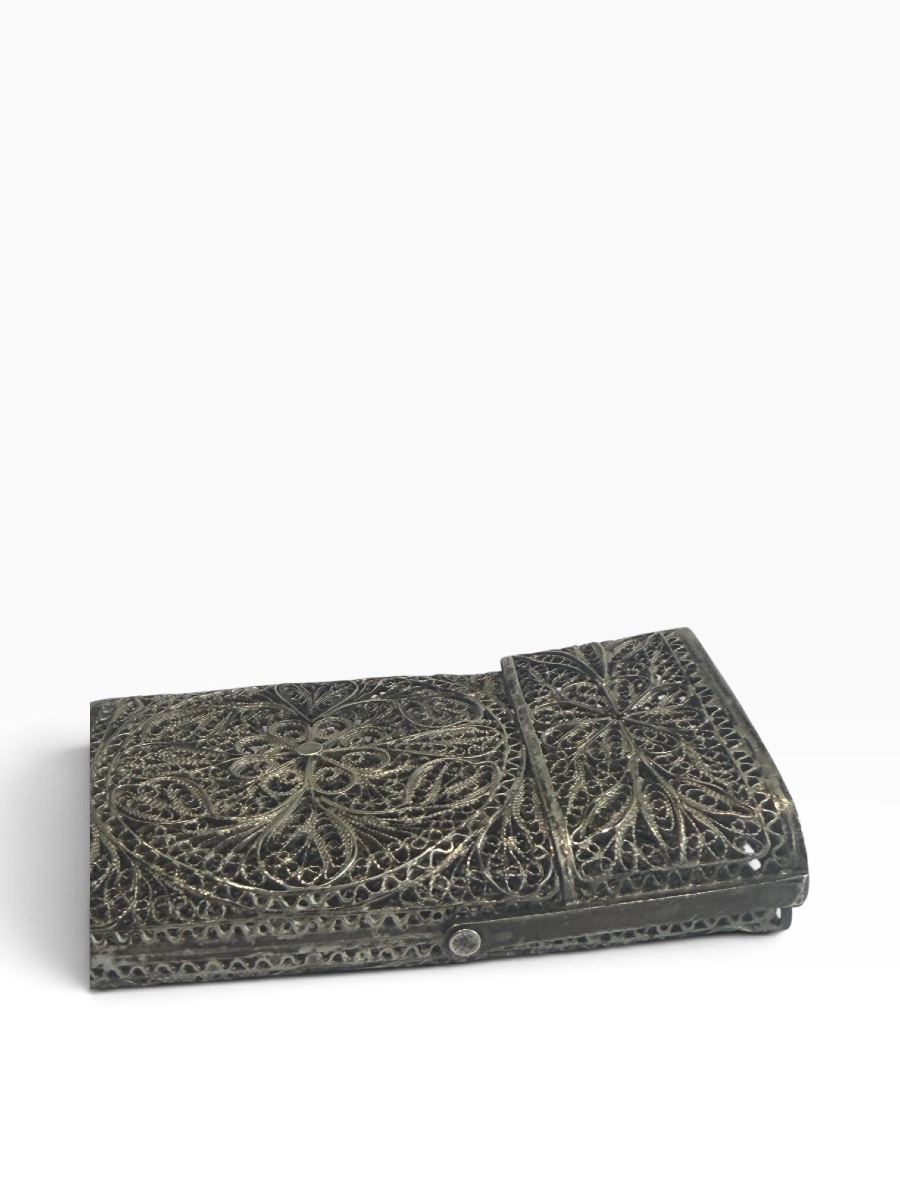 Filigree Silver Cigarette Case-photo-2
