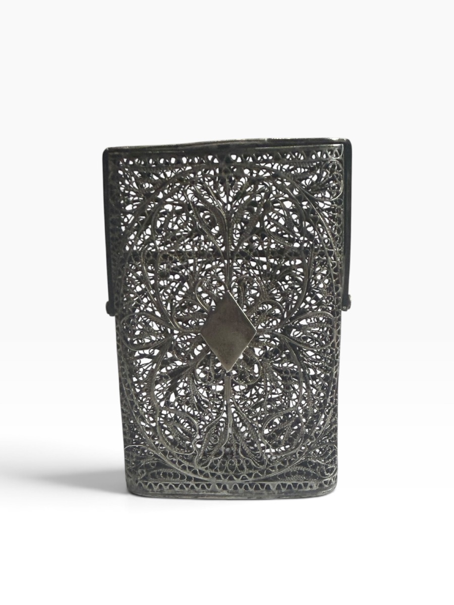 Filigree Silver Cigarette Case-photo-3