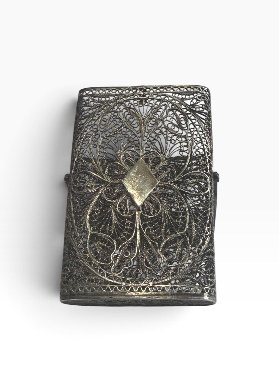 Filigree Silver Cigarette Case-photo-3