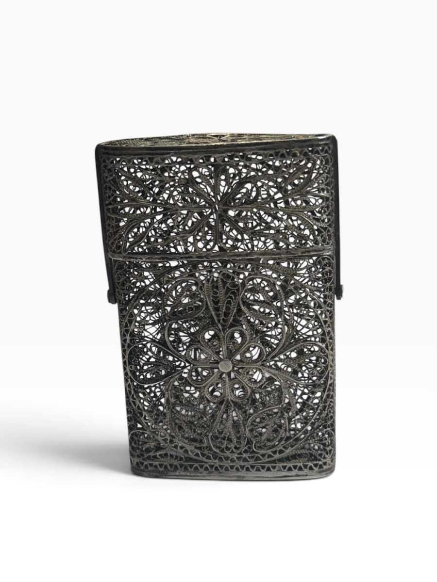 Filigree Silver Cigarette Case-photo-7