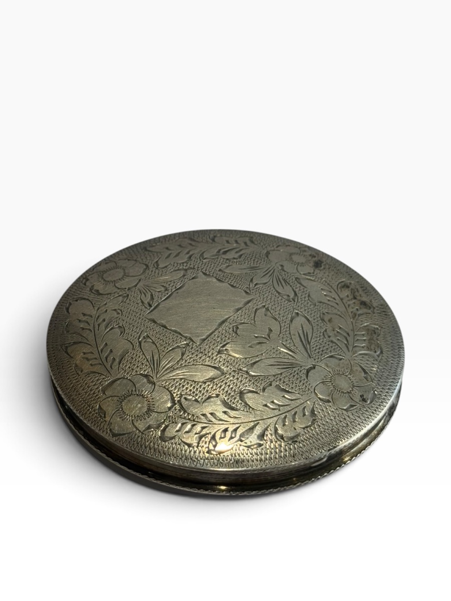 Solid Silver Powder Compact Clutch Bag