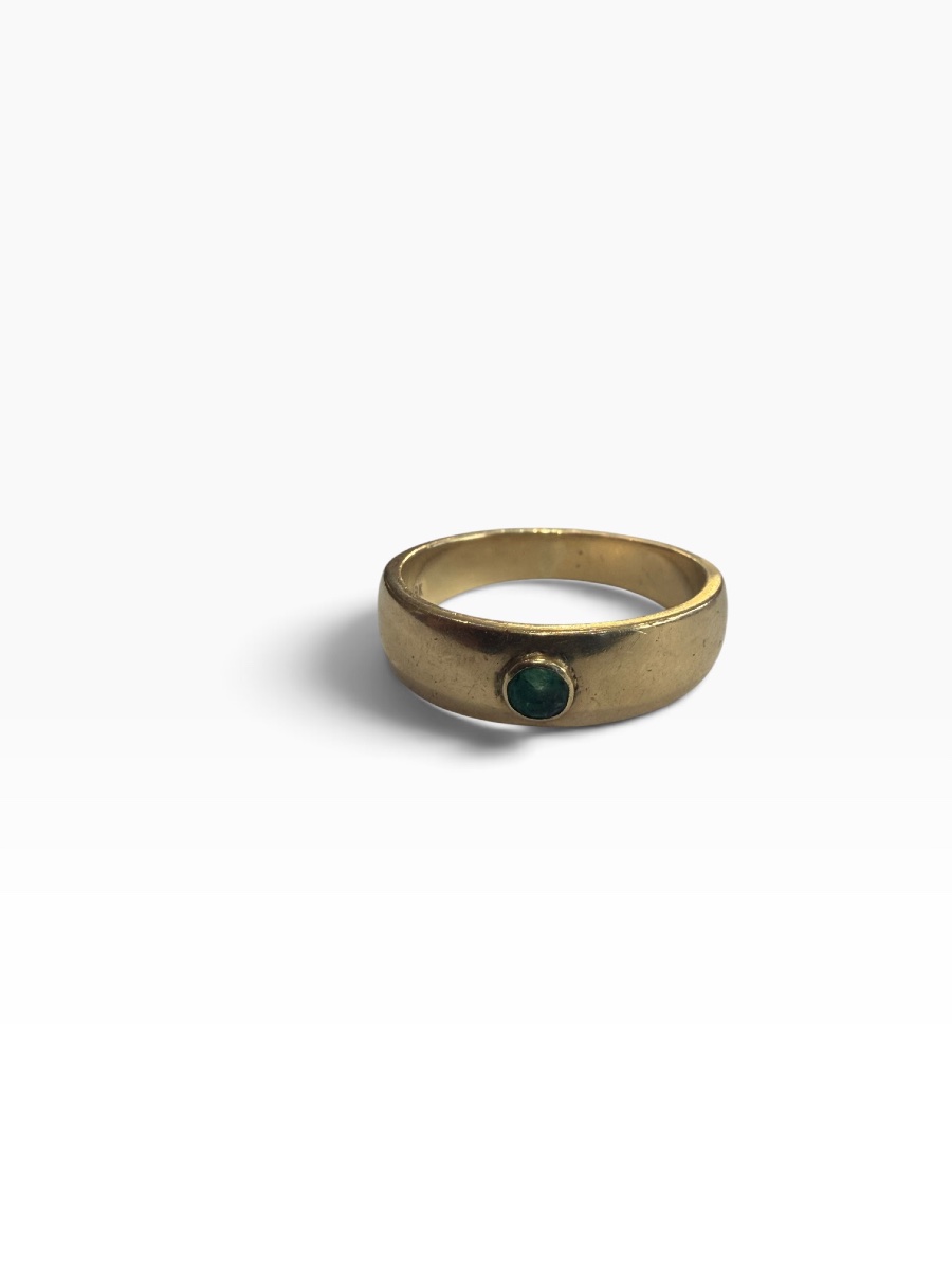 Bague solitaire or jaune emeraude-photo-2