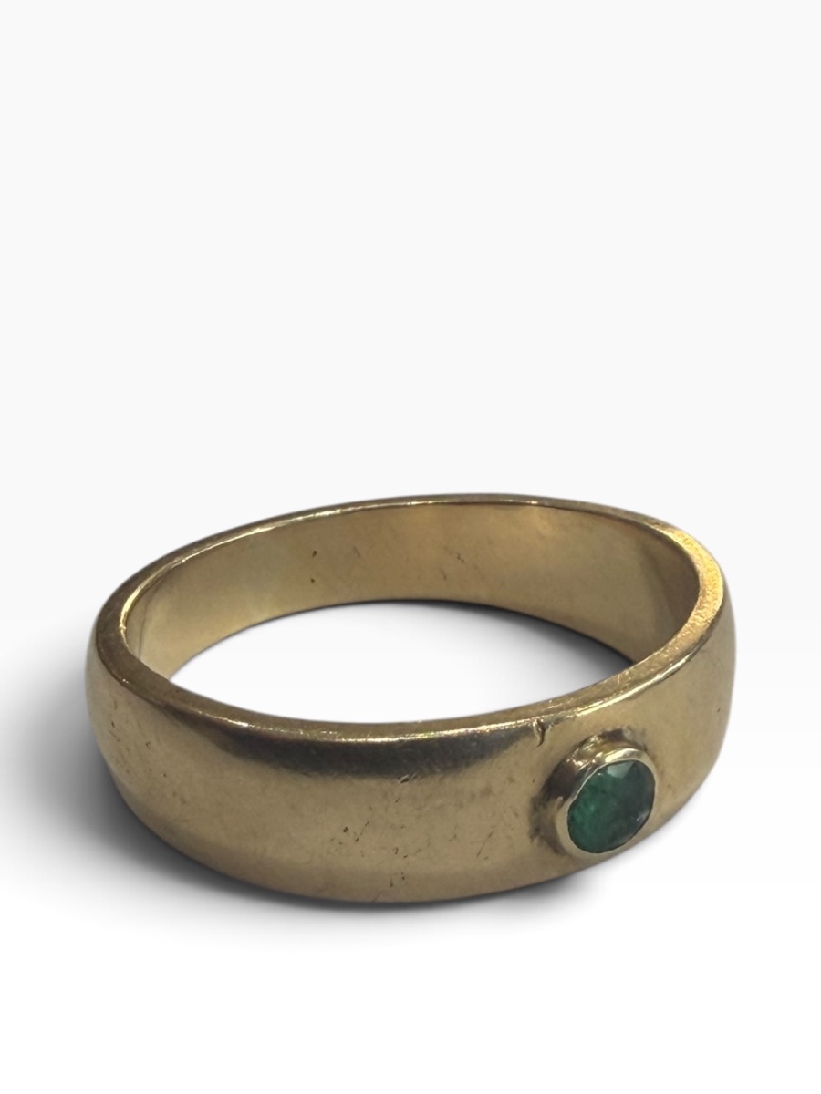 Bague solitaire or jaune emeraude-photo-3