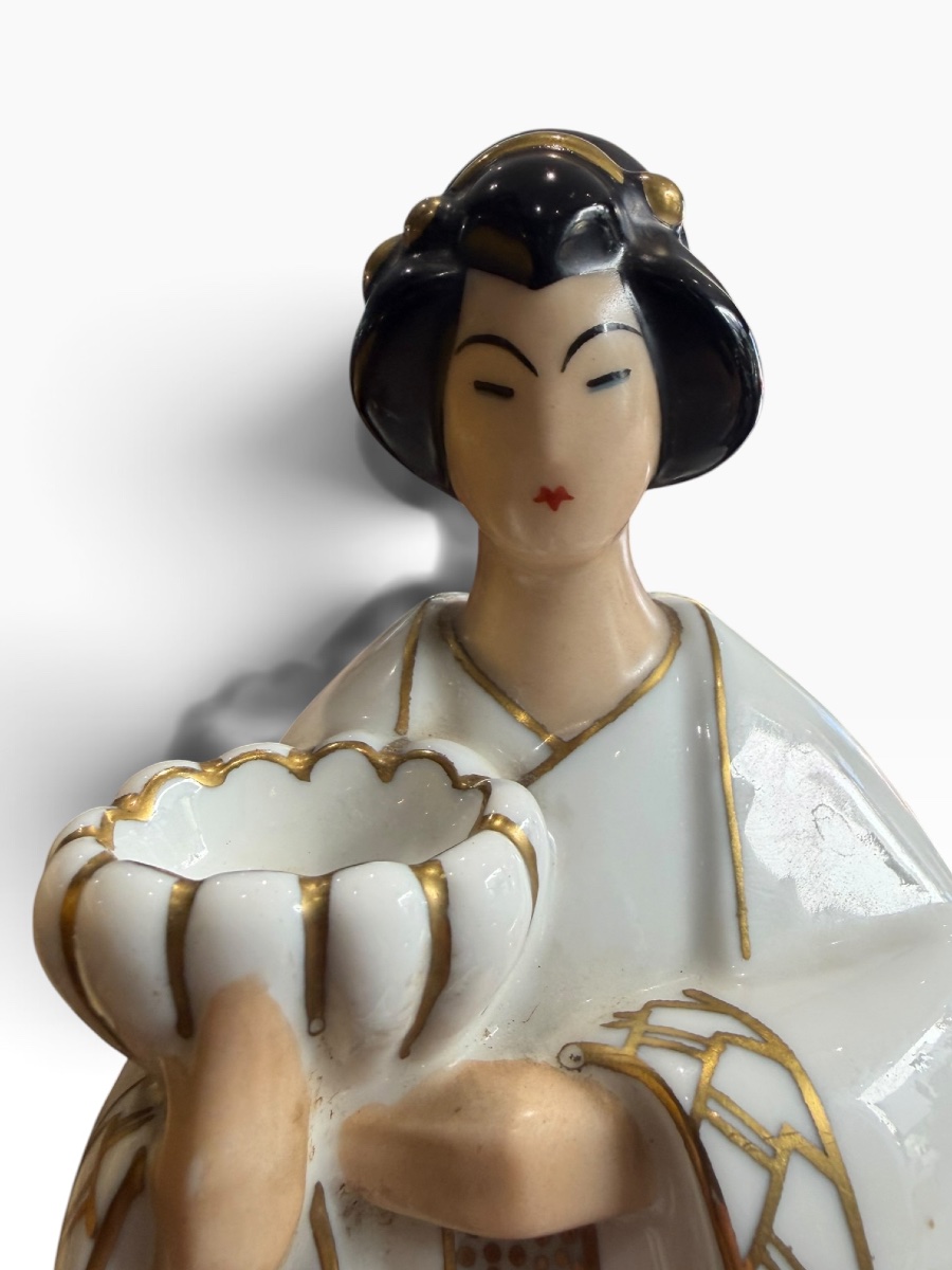  ROBJ Jean Borne Veilleuse Art Deco dame Japonaise-photo-2