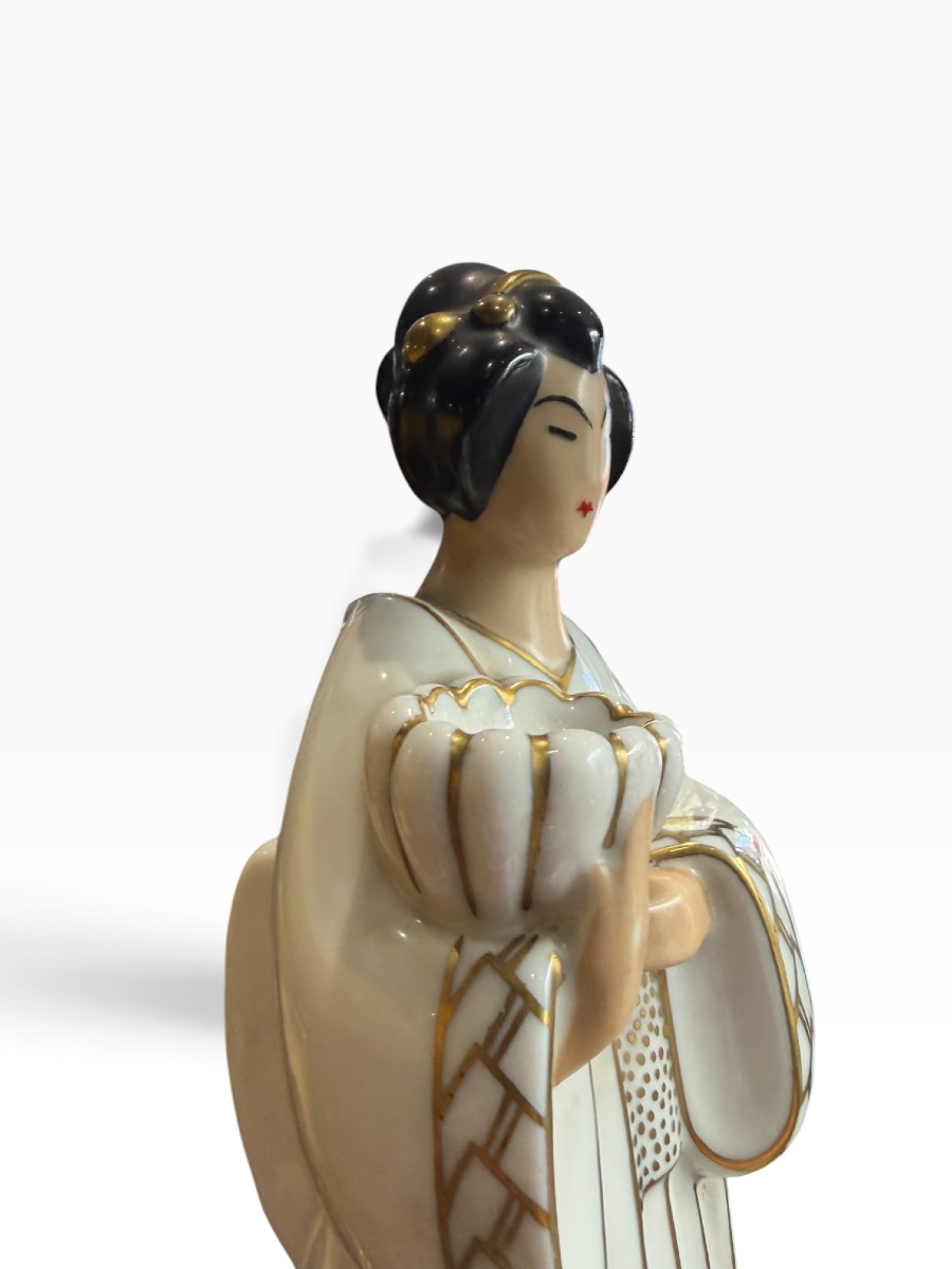  ROBJ Jean Borne Veilleuse Art Deco dame Japonaise-photo-5