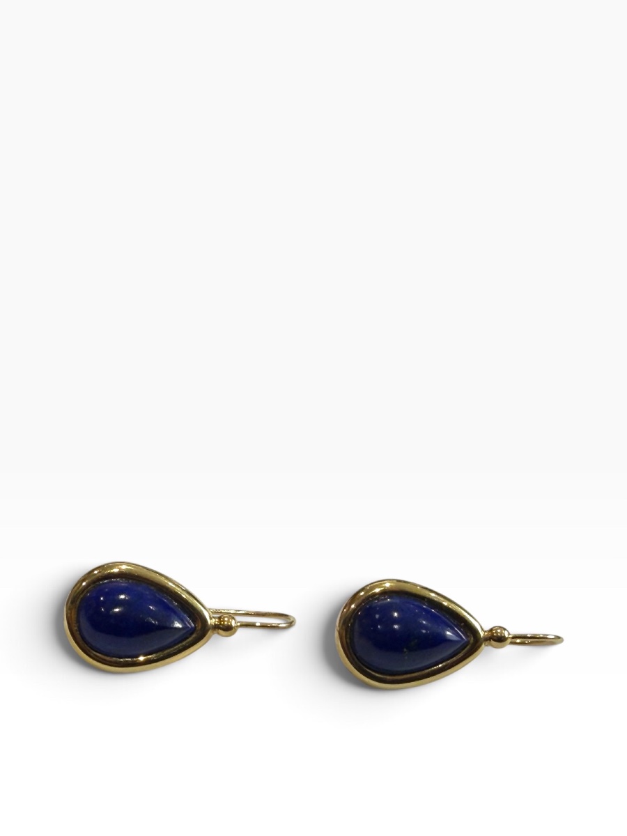 Paire boucles d’oreilles or et lapis lazuli -photo-1