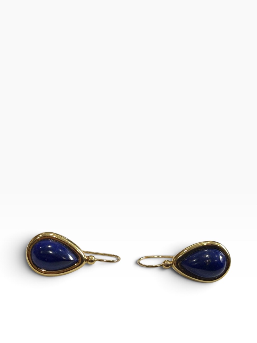 Paire boucles d’oreilles or et lapis lazuli -photo-5