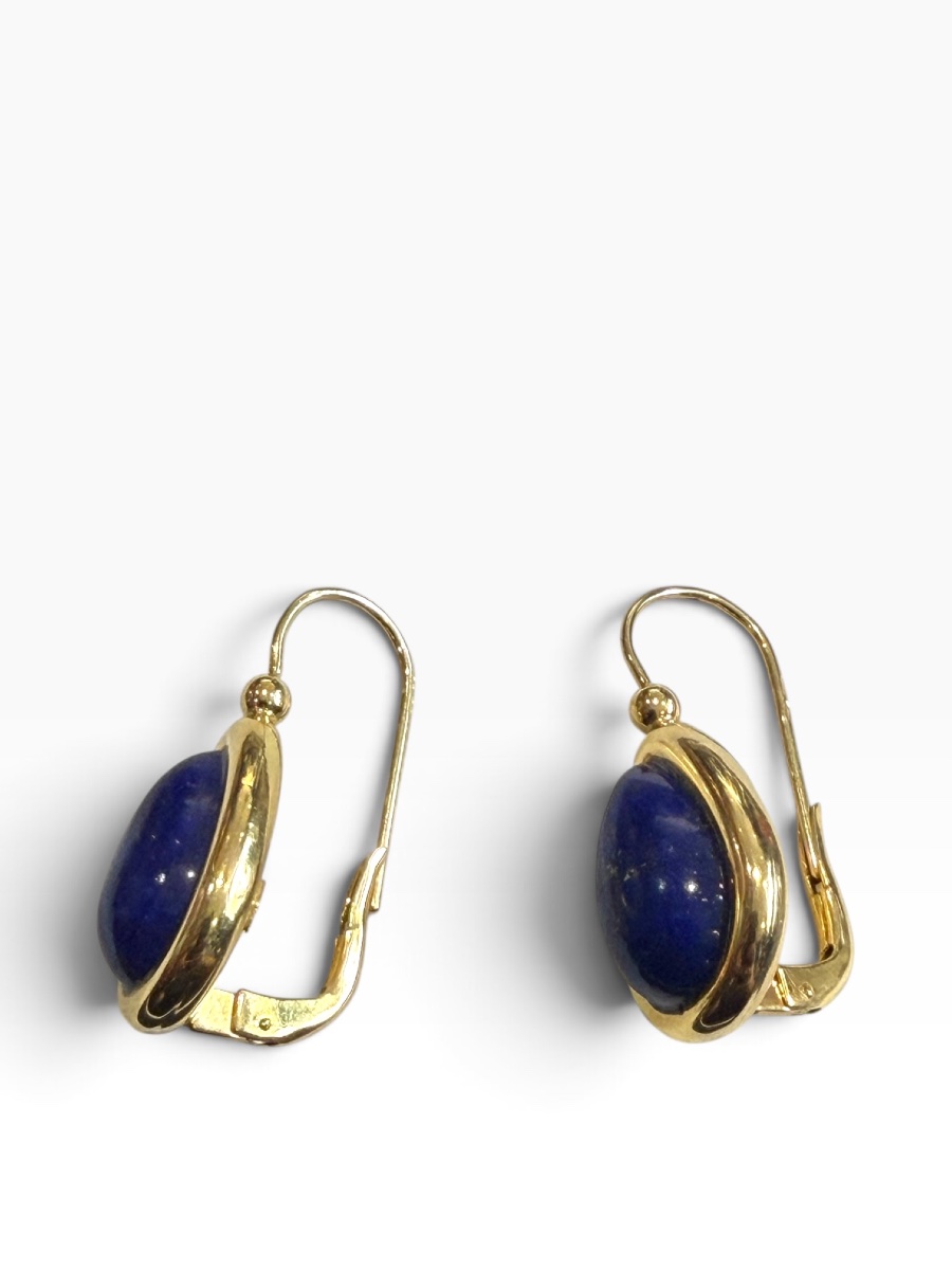 Paire boucles d’oreilles or et lapis lazuli -photo-6