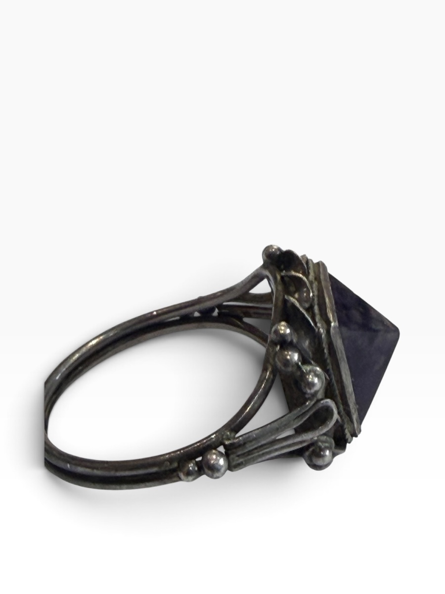 Bague argent et améthyste pyramide-photo-3