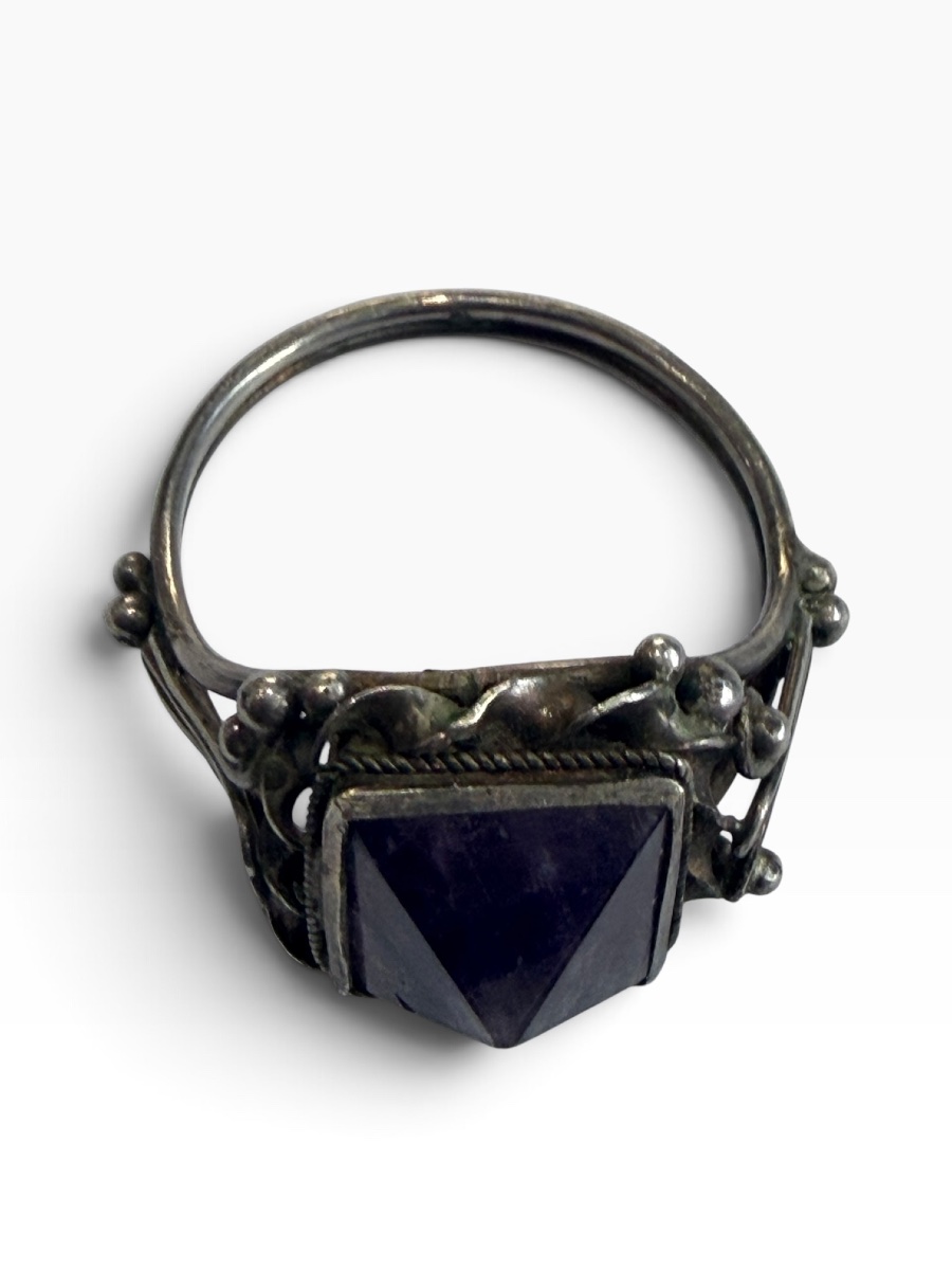 Bague argent et améthyste pyramide-photo-1