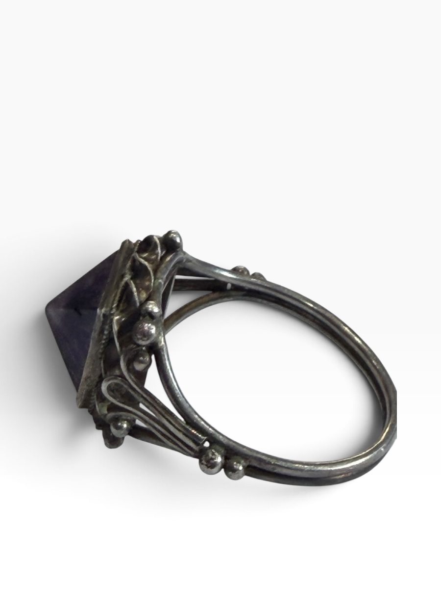 Bague argent et améthyste pyramide-photo-3