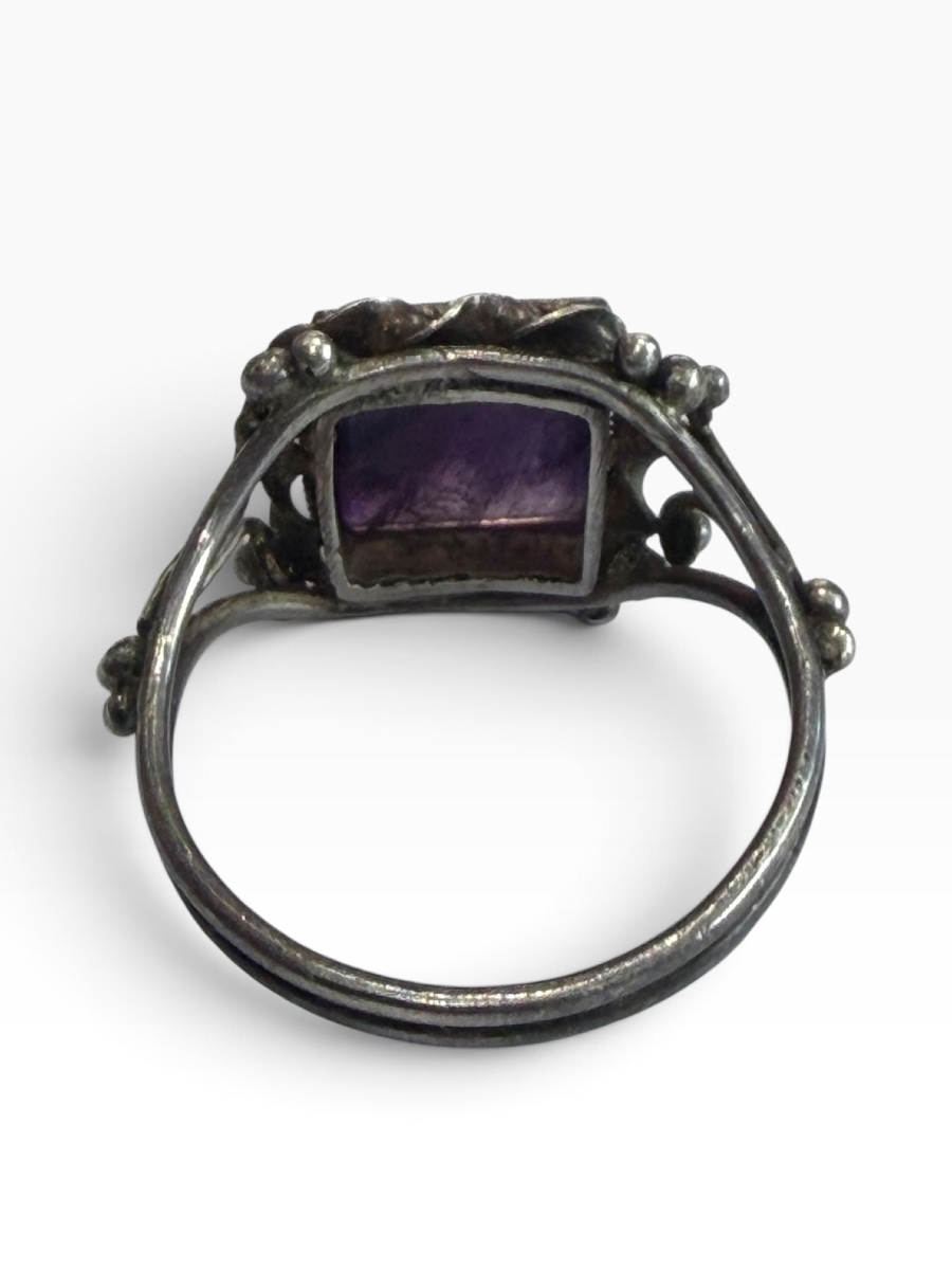 Bague argent et améthyste pyramide-photo-5