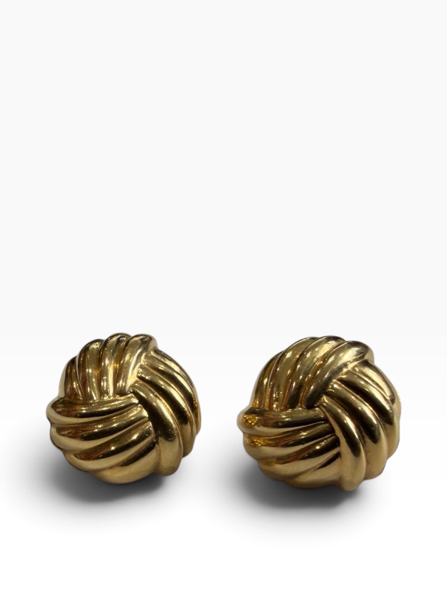 Paire de boucles d’oreilles or noeuds