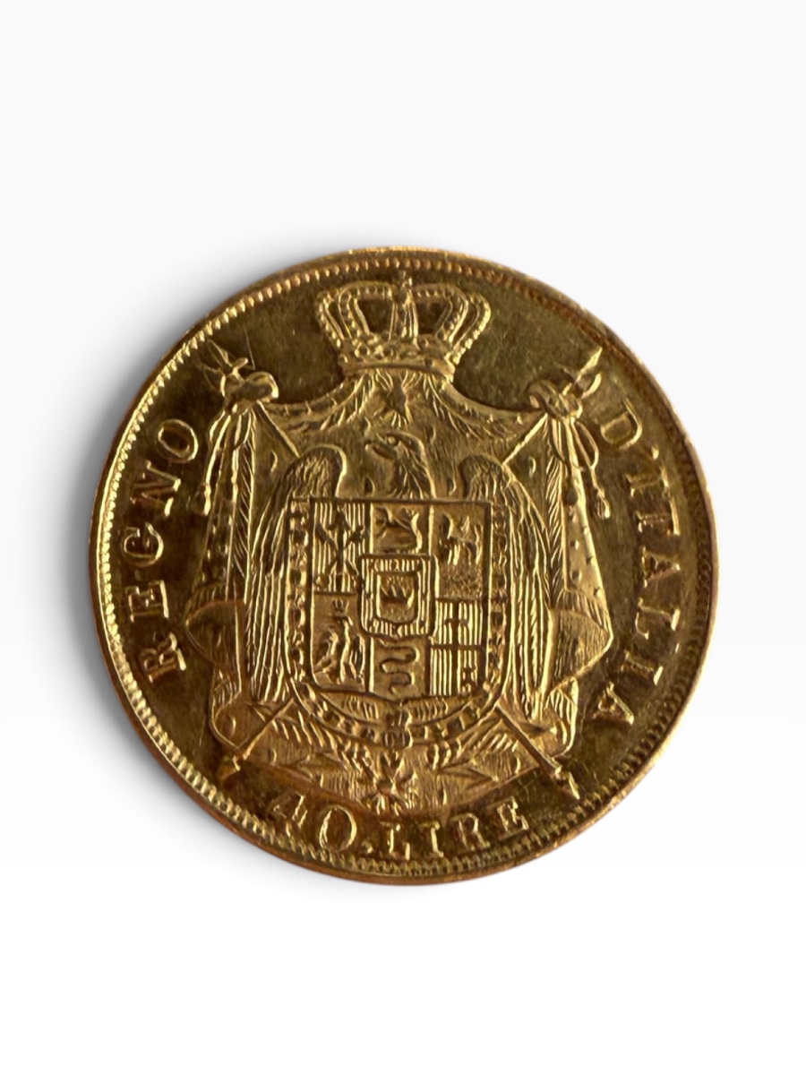 Pièce or Napoléon Bonaparte 40 lires -photo-7