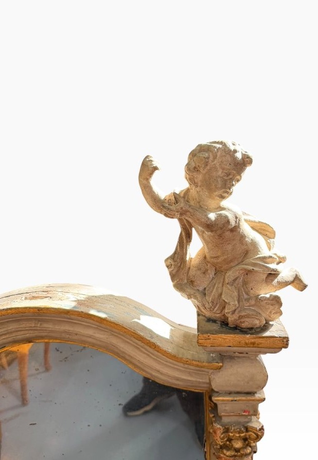 Miroir XVIIIeme aux anges époque Régence-photo-3