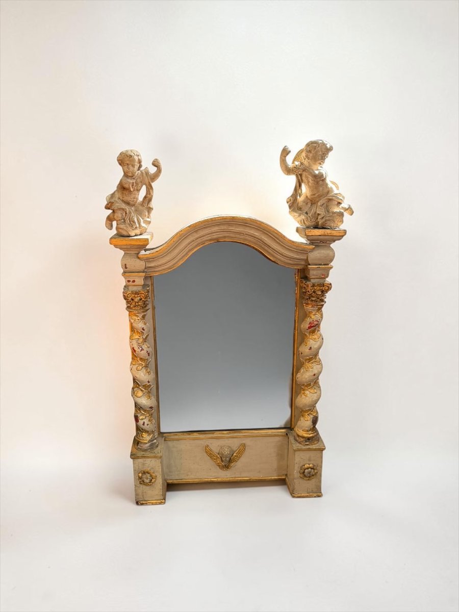 Miroir XVIIIeme aux anges époque Régence