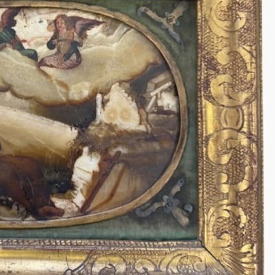 Angels And Saints, Oil On Marble, 17th Century-photo-7