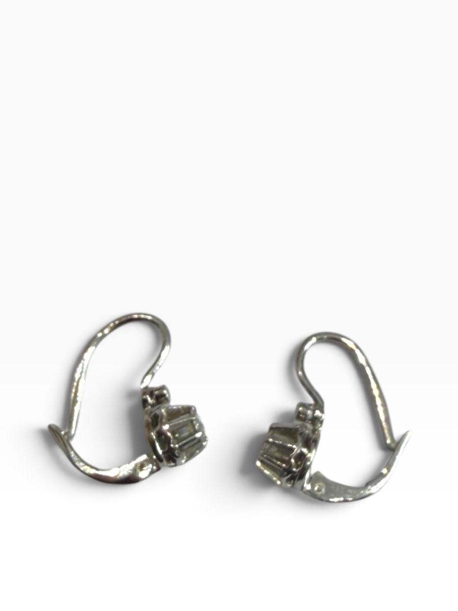 Paire de boucles d’oreilles or gris et diamants-photo-4