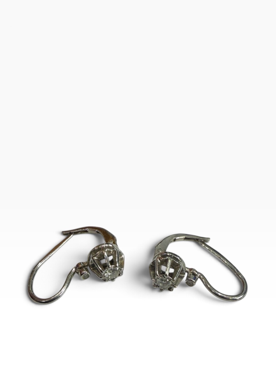 Paire de boucles d’oreilles or gris et diamants-photo-2