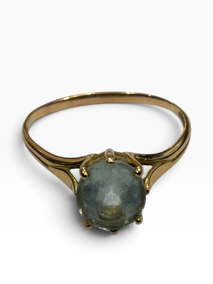 Bague or jaune et aigue-marine-photo-2