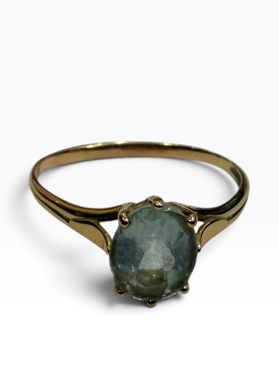 Bague or jaune et aigue-marine-photo-3