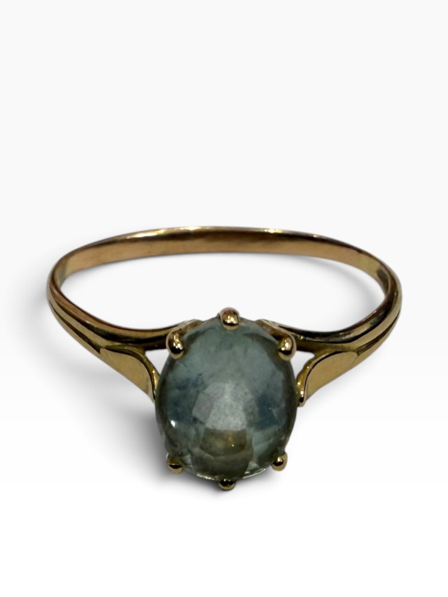 Bague or jaune et aigue-marine-photo-1