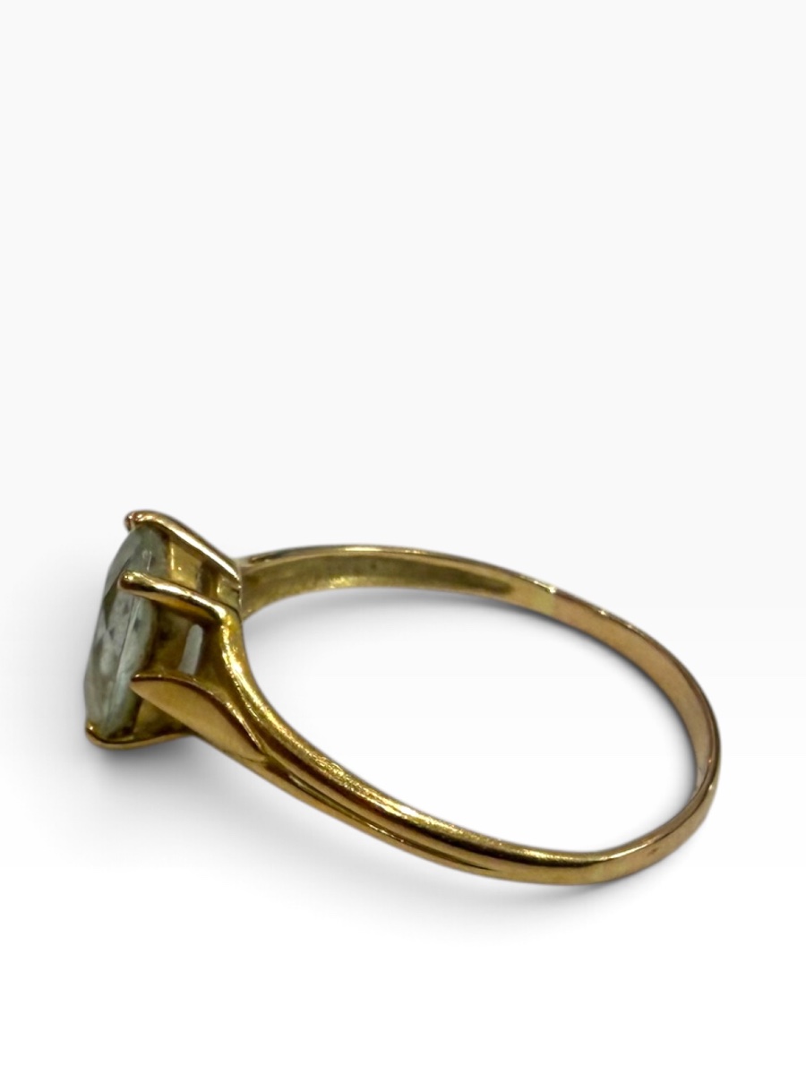 Bague or jaune et aigue-marine-photo-2