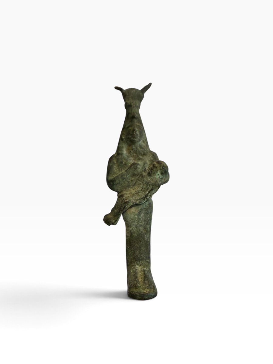 Bronze Amulet Depicting Isis Nursing Horus