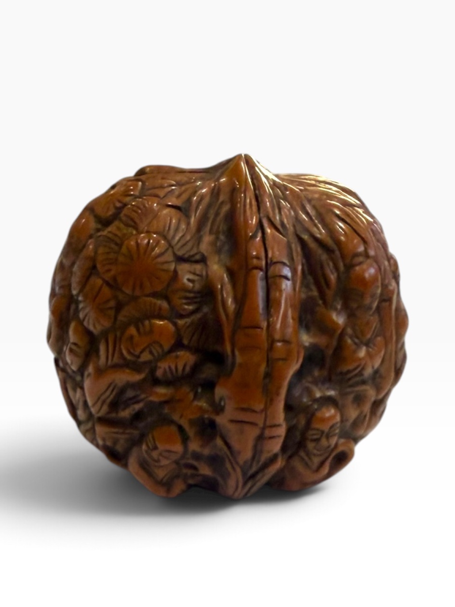 Chine noix sculptée à décor de personnages-photo-7
