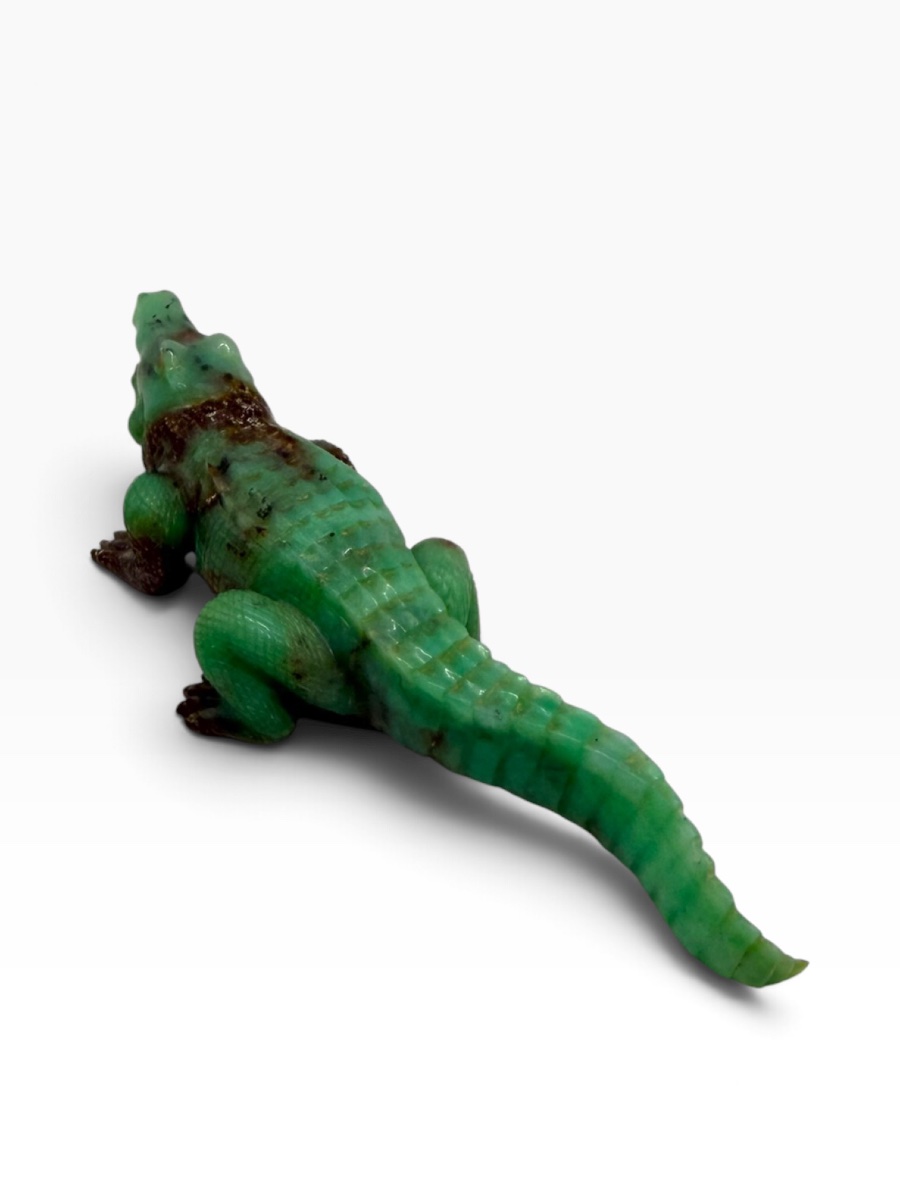 Alligator crocodile en jade style Fabergé-photo-3