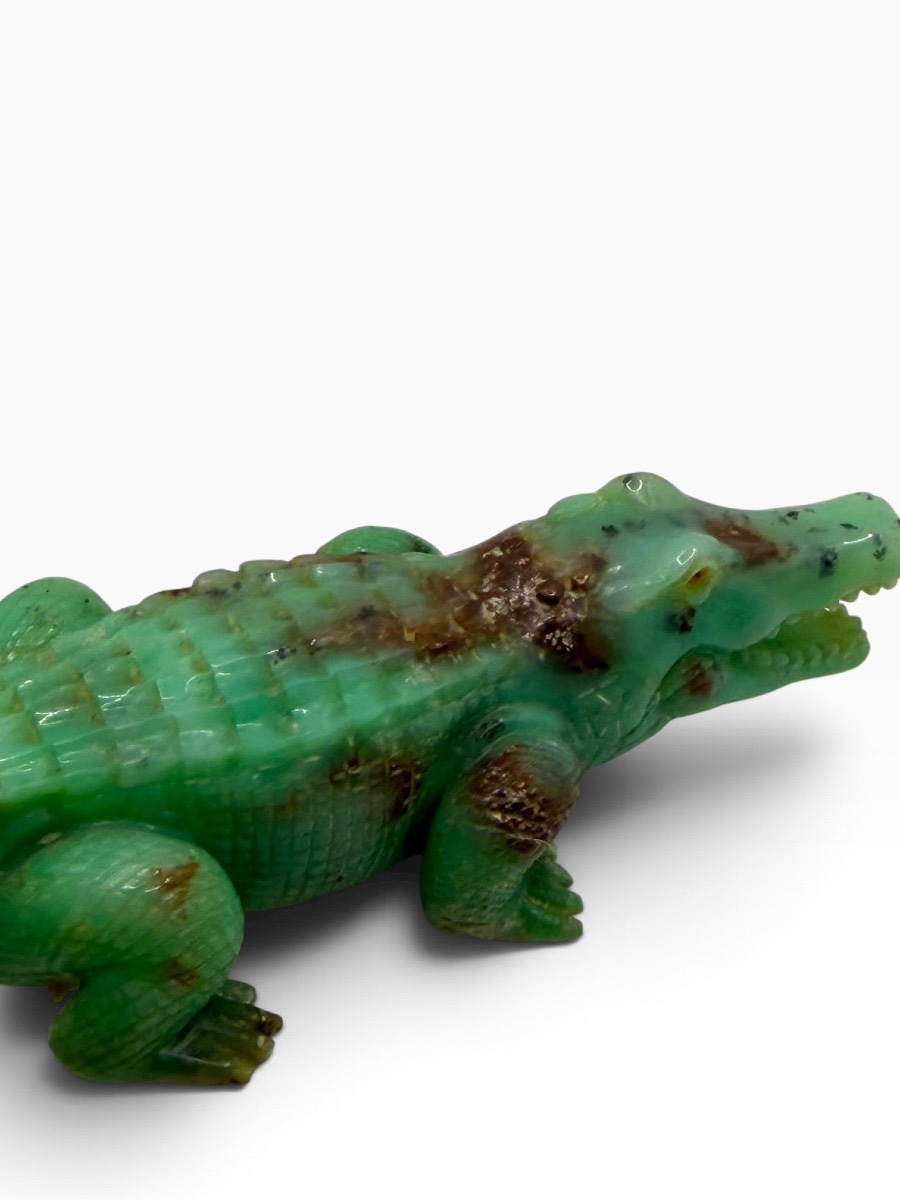 Alligator crocodile en jade style Fabergé-photo-5