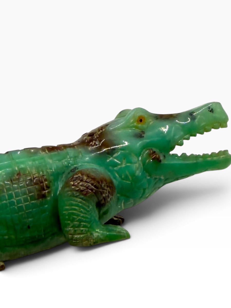Alligator crocodile en jade style Fabergé-photo-6