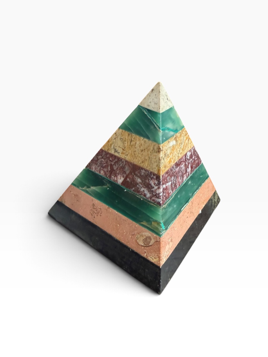 Precious Stone Pyramid Paperweight  -photo-1