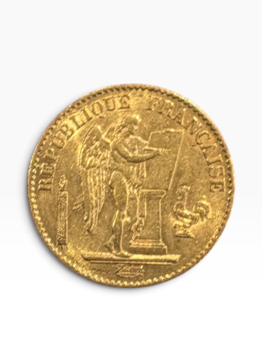1877 20-franc Gold "genius" Coin-photo-3