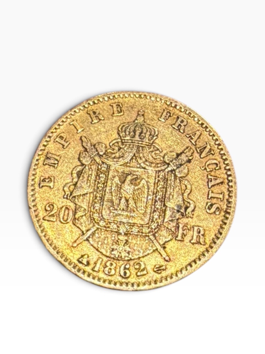 1862 Napoleon III 20-franc Gold Coin-photo-2
