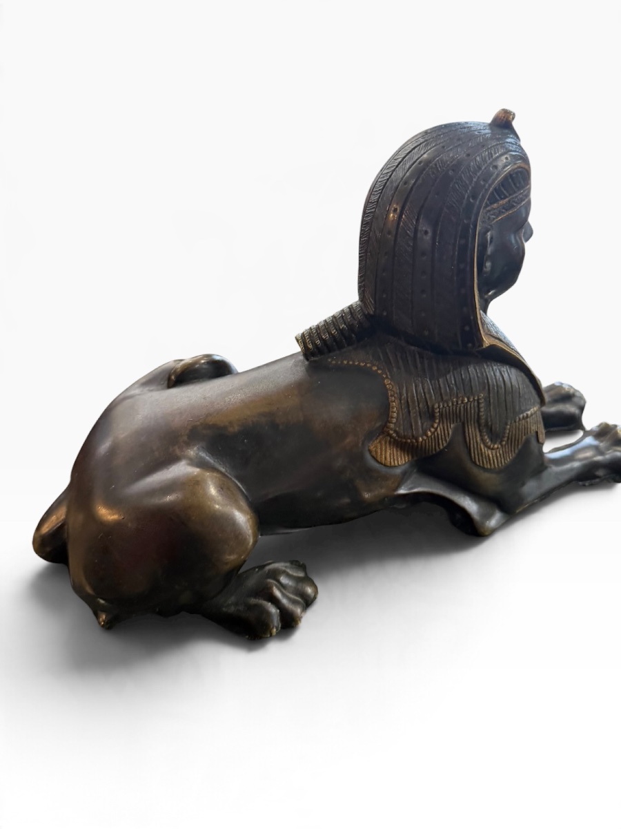 19th-century Bronze Sphinx: Return From Egypt-photo-3