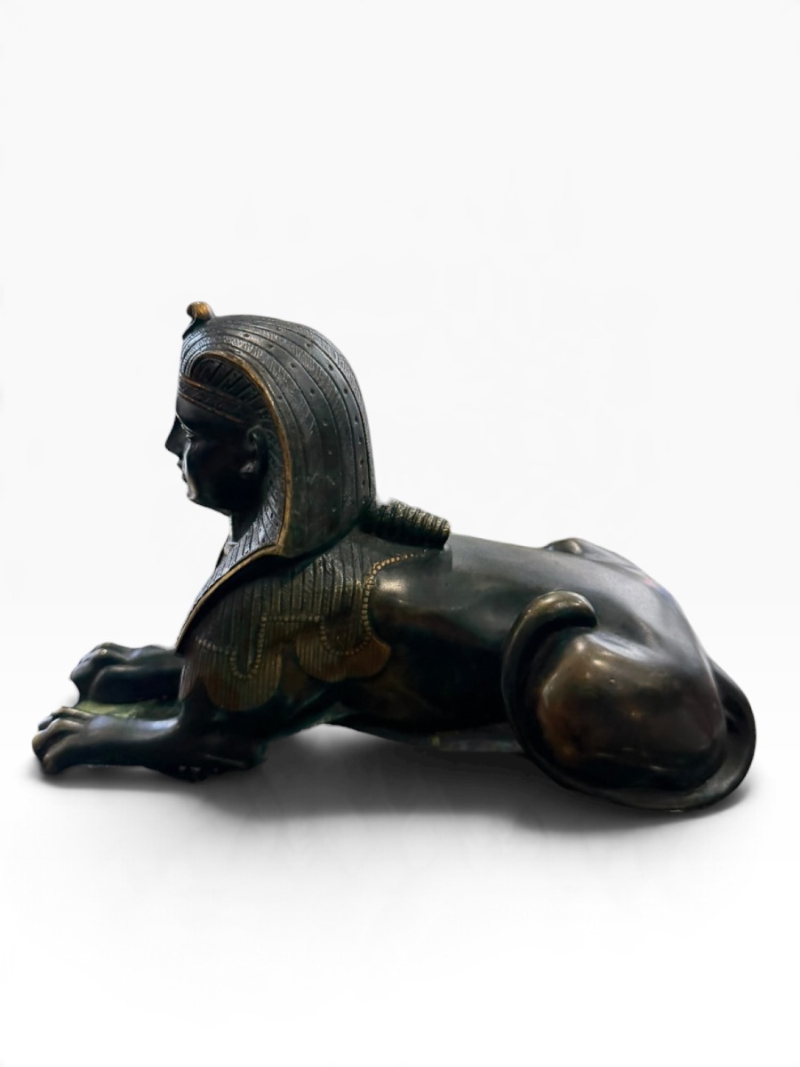 19th-century Bronze Sphinx: Return From Egypt-photo-4
