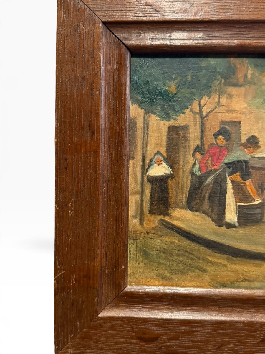 Au lavoir huile sur carton -photo-4