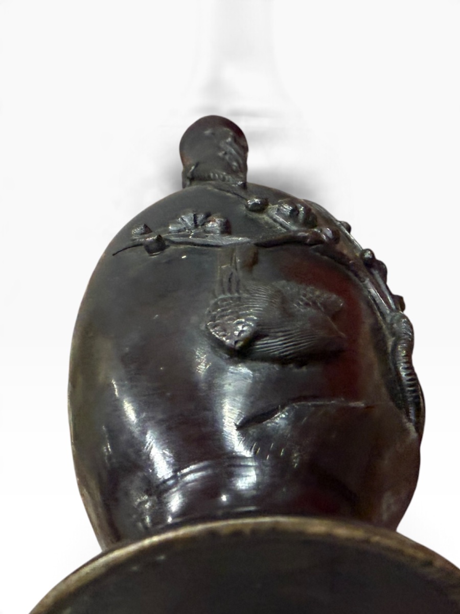 Japon Vase soliflore en bronze dragons-photo-1