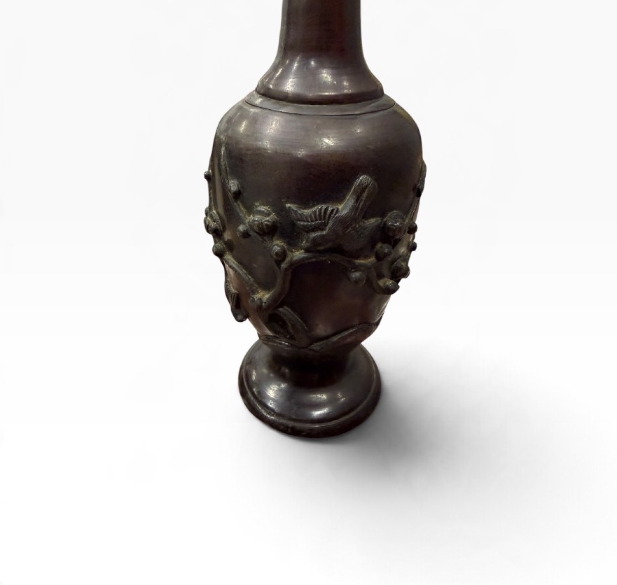Japon Vase soliflore en bronze dragons-photo-7