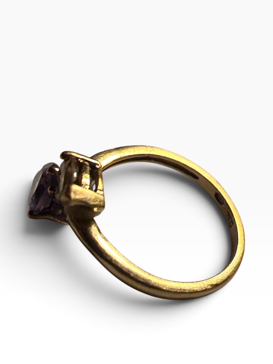 Bague or toi et moi améthyste et topaze-photo-3