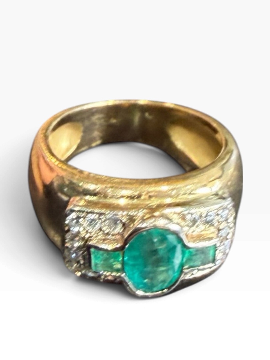 Bague art deco émeraude et brillants-photo-4