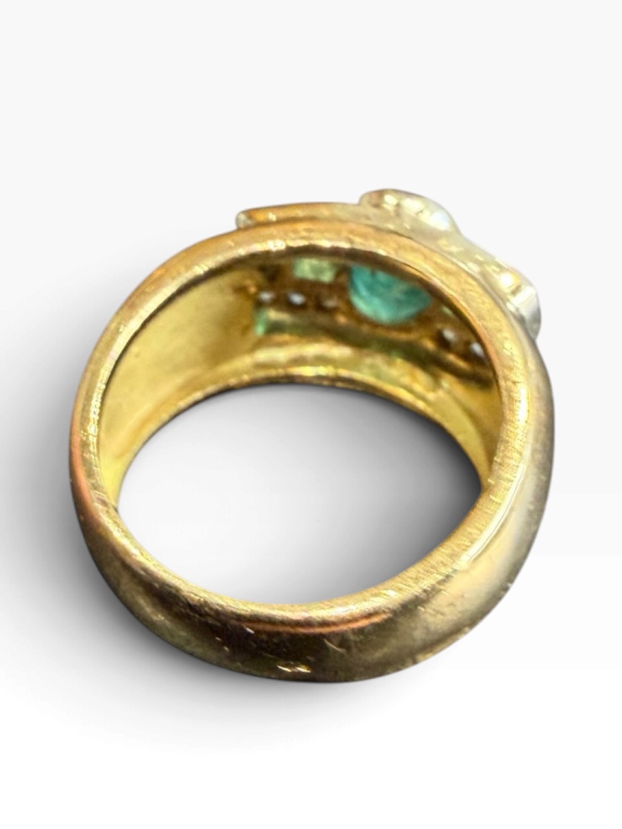 Bague art deco émeraude et brillants-photo-8