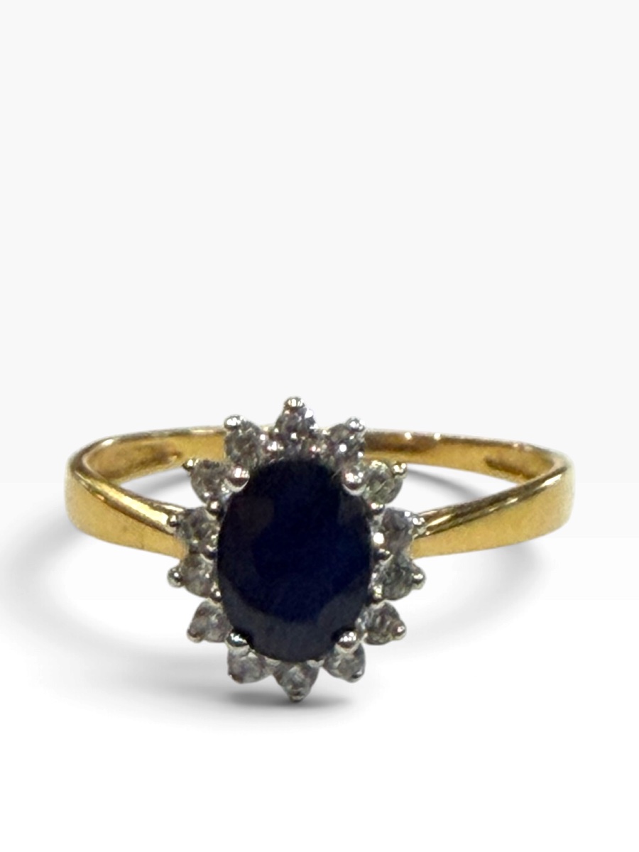 Gold And Sapphire Daisy Ring-photo-2
