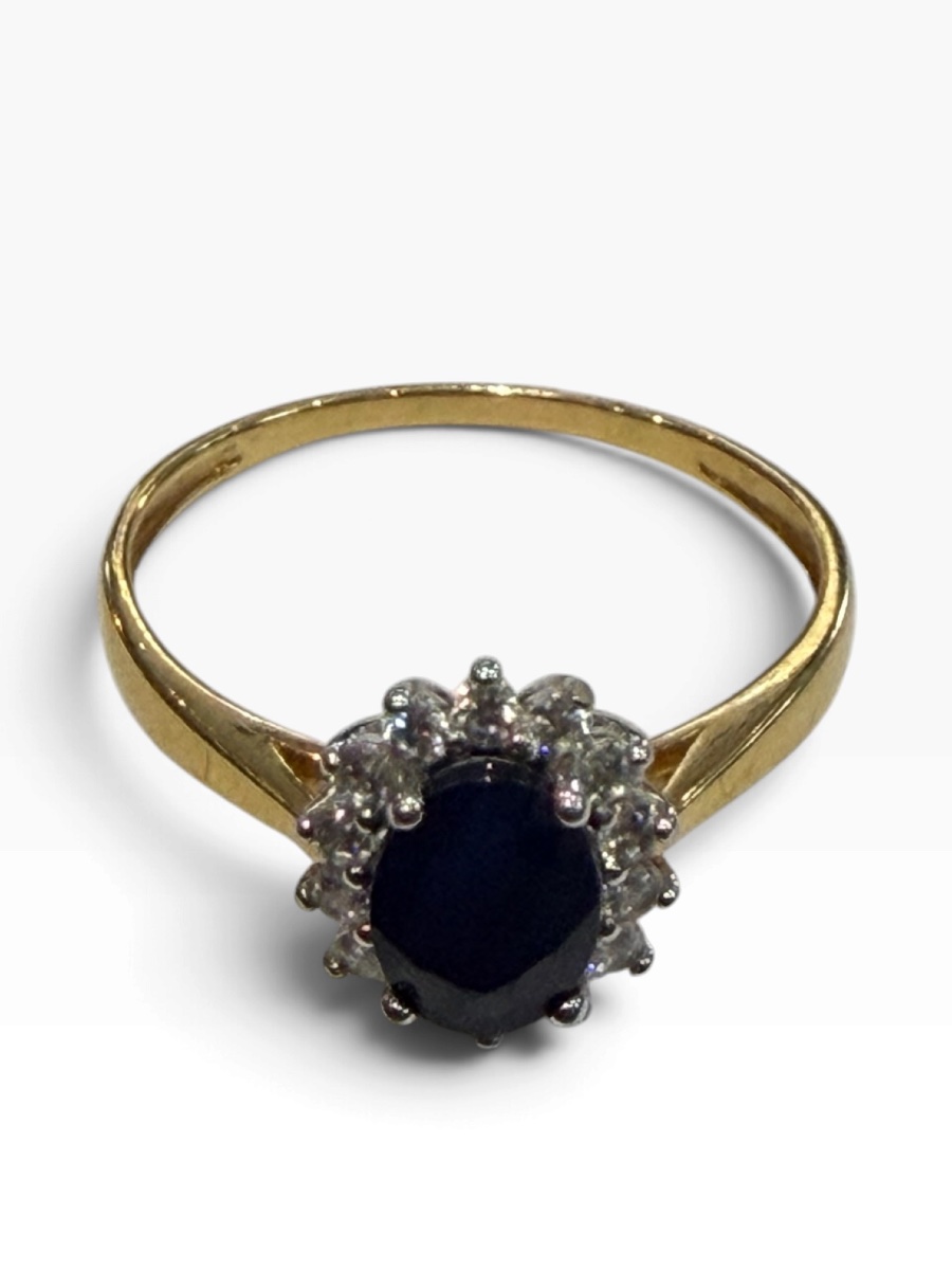 Gold And Sapphire Daisy Ring-photo-4