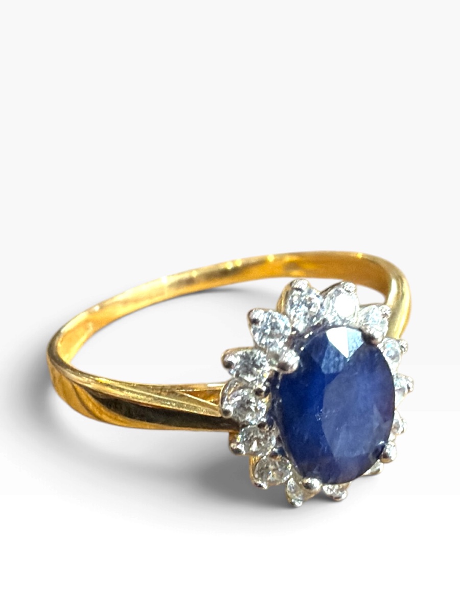 Gold And Sapphire Daisy Ring-photo-6